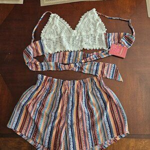 Boho summer 2-peice set/new with tags/large